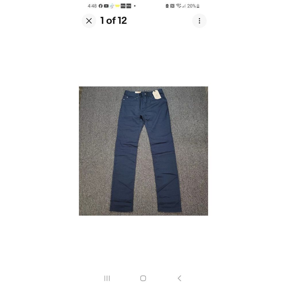 Prana Bridger Jeans Mens 30x36 Indie Blue Slim Straight Stretch 5 Pocket Organic